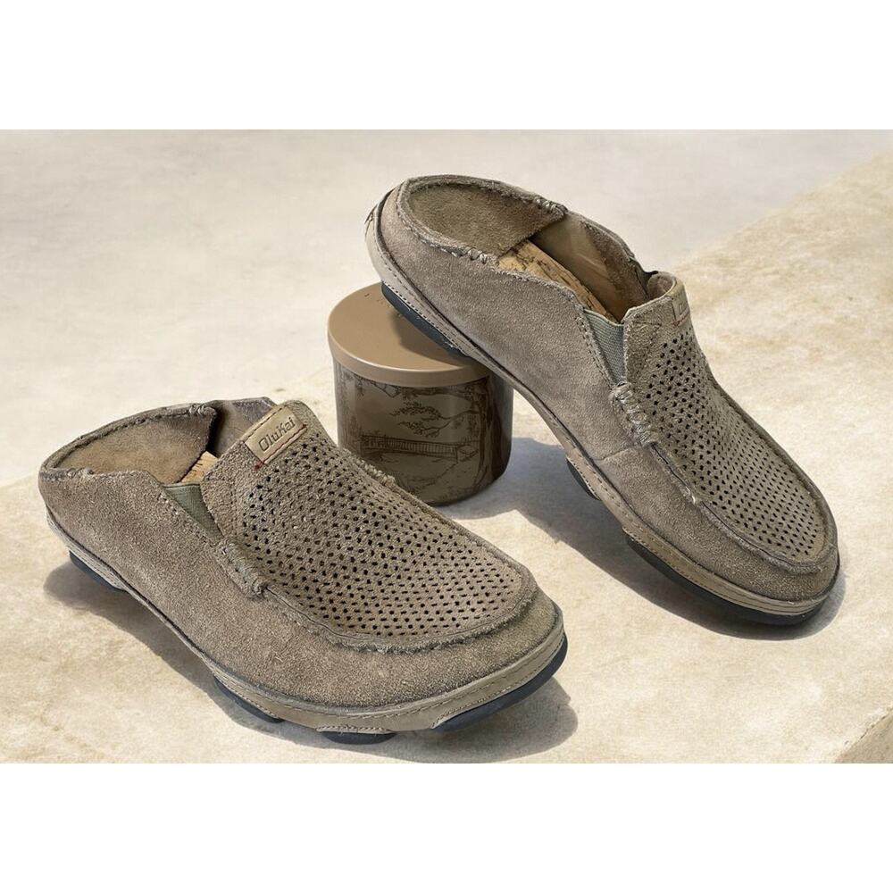 Olukai Moloa Kohana Casual Shoes Slip On Leather Brown Suede Men’s Sz 43EU/ 10US